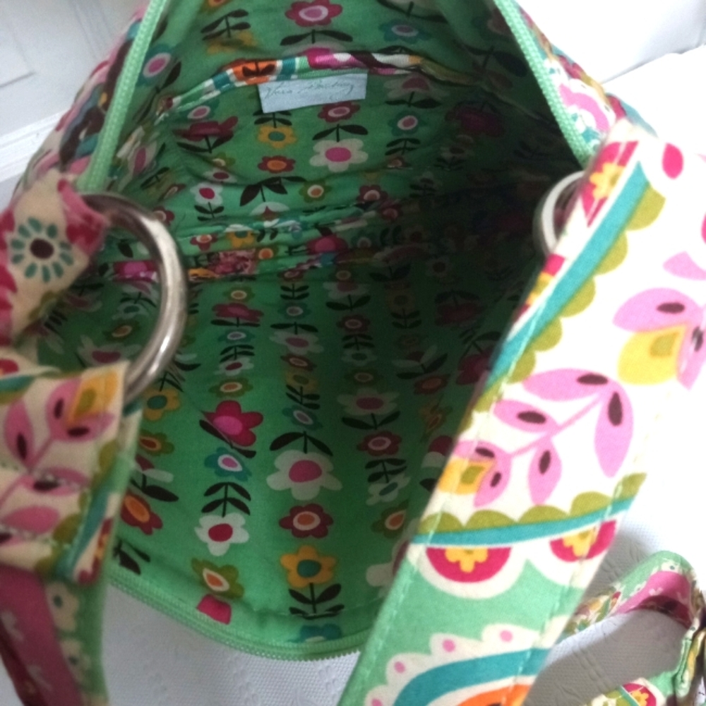 Vera Bradley Quitted Green Adjustable Crossbody Women's Purse - Picture 6 of 9